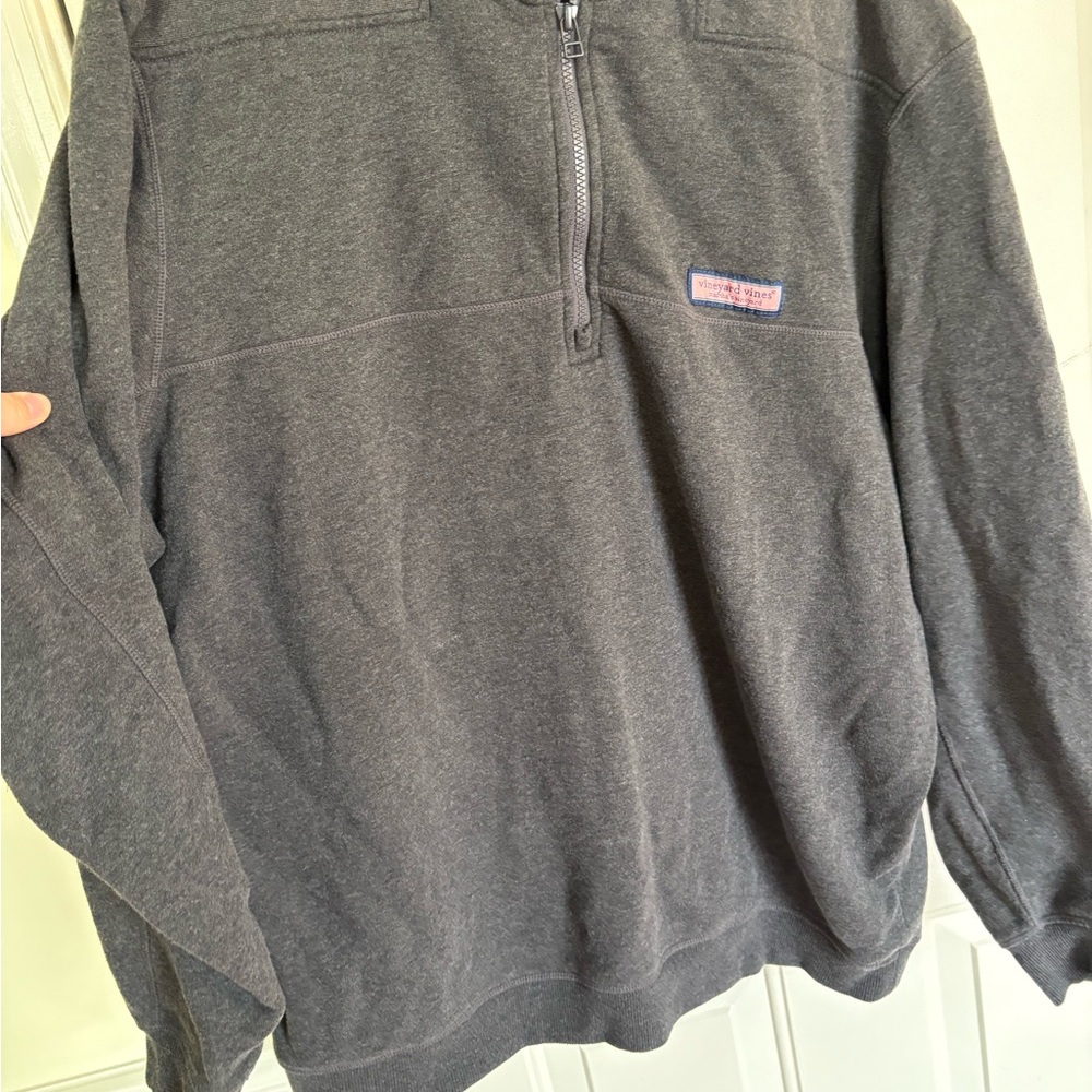 Vineyard Vines Charcoal Zip-Up Sweater